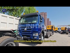 Nuevo HOWO 6X4 chasis de camión con remache de 400 CV 10 ruedas chasis de camión de descarga azul