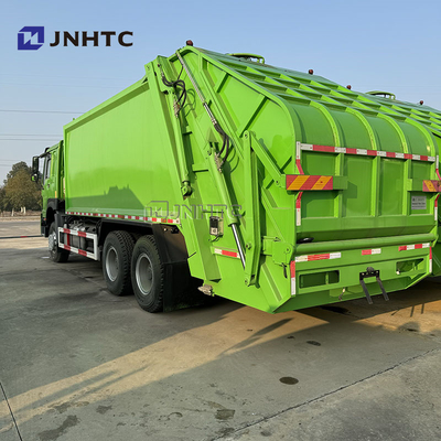 HOWO 6x4 camión de basura compactador Euro 2 eliminación de residuos descargador trasero de basura camión verde diésel modelo nuevo