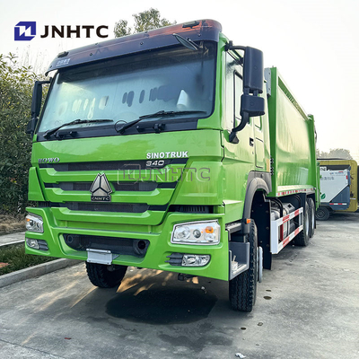 HOWO 6x4 camión de basura compactador Euro 2 eliminación de residuos descargador trasero de basura camión verde diésel modelo nuevo