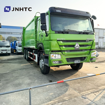 HOWO 6x4 camión de basura compactador Euro 2 eliminación de residuos descargador trasero de basura camión verde diésel modelo nuevo