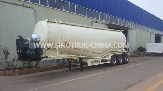compresor de aire de motor del remolque WEICHAI del cemento de los petroleros del polvo a granel de los árboles 30TONS 3 BOHAI