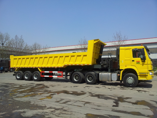Tres árboles 40 ruedas del remolque 12 de la caja de la descarga de CBM para el transporte de los materiales de construcción