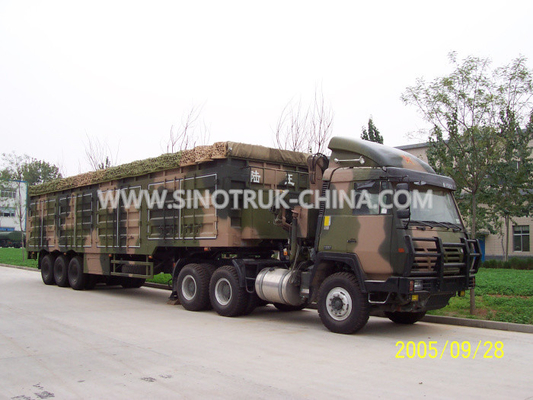 Camión de remolque ligero de la caja del camuflaje de 12 ruedas, remolque militar de la caja