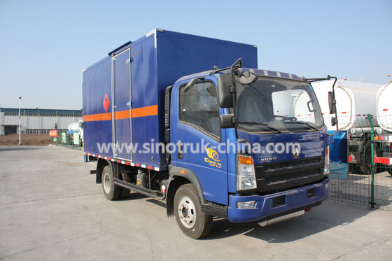 camiones comerciales de poca potencia del multicolor 116HP, luz cube van truck de HOWO 4*2
