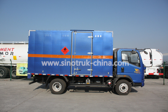camiones comerciales de poca potencia del multicolor 116HP, luz cube van truck de HOWO 4*2