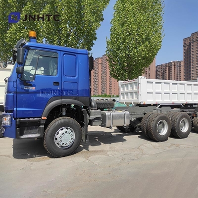 Nuevo HOWO 6X4 chasis de camión con remache de 400 CV 10 ruedas chasis de camión de descarga azul
