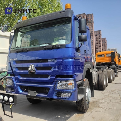 Nuevo HOWO 6X4 chasis de camión con remache de 400 CV 10 ruedas chasis de camión de descarga azul