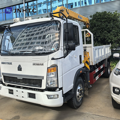 China Top Howo 4x2 camión de carga ligera grúa hidráulica montada 3Ton 4Ton 5Ton grúa telescópica de recolección