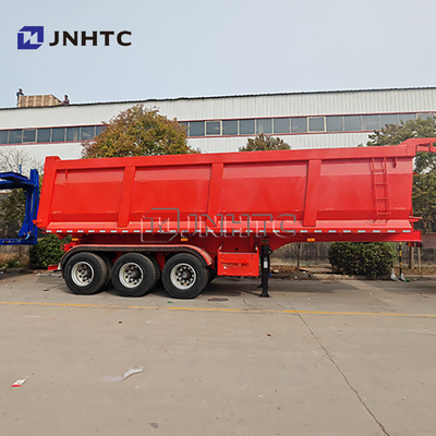 Remolque hidráulico con tirador de basura de 3 ejes Semirremolque para el transporte de residuos de construcción / arena