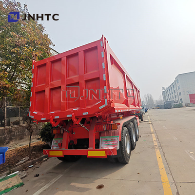 Remolque hidráulico con tirador de basura de 3 ejes Semirremolque para el transporte de residuos de construcción / arena