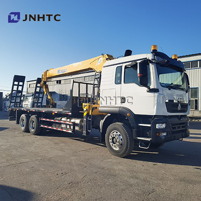 Nuevo HOWO TX380 6x4 12T de cama plana con capacidad de carga camión de transporte de carga camiones de grúa de brazo recto para venta