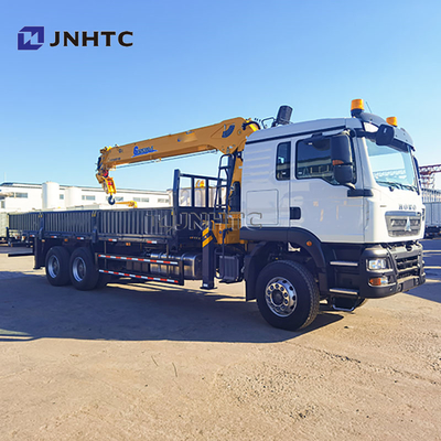 Nuevo HOWO TX380 6x4 12T de cama plana con capacidad de carga camión de transporte de carga camiones de grúa de brazo recto para venta