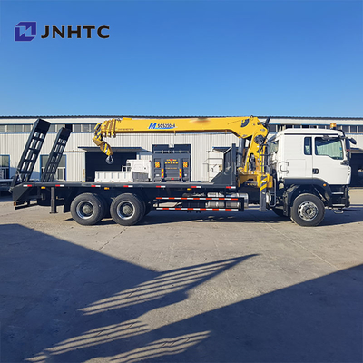 Nuevo HOWO TX380 6x4 12T de cama plana con capacidad de carga camión de transporte de carga camiones de grúa de brazo recto para venta