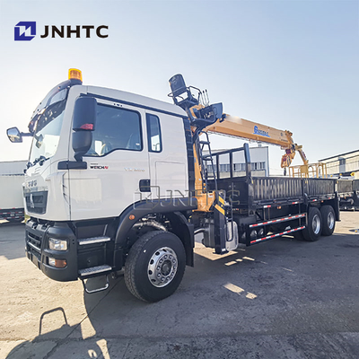 Nuevo HOWO TX380 6x4 12T de cama plana con capacidad de carga camión de transporte de carga camiones de grúa de brazo recto para venta