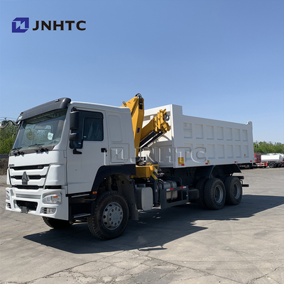 Sinotruk Howo 6x4 371hp camiones de descarga con grúa 10 toneladas Singapur camión montado grúa telescópica