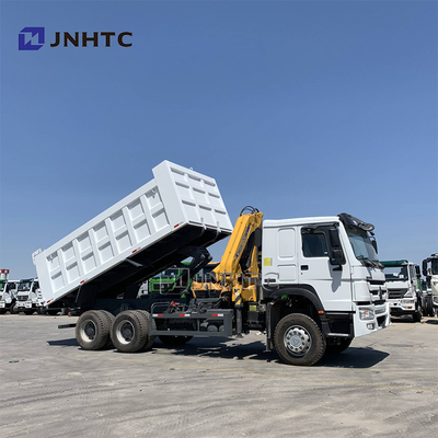 Sinotruk Howo 6x4 371hp camiones de descarga con grúa 10 toneladas Singapur camión montado grúa telescópica