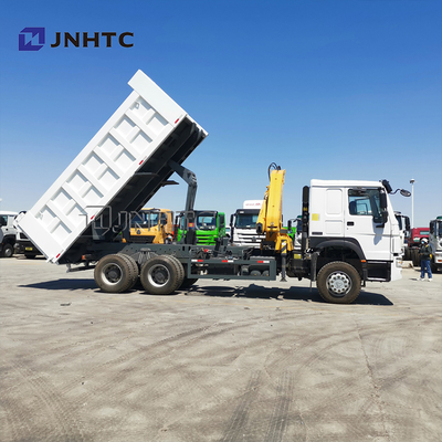 Sinotruk Howo 6x4 371hp camiones de descarga con grúa 10 toneladas Singapur camión montado grúa telescópica