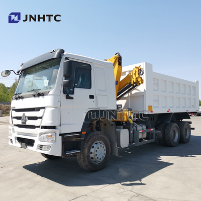 Sinotruk Howo 6x4 371hp camiones de descarga con grúa 10 toneladas Singapur camión montado grúa telescópica