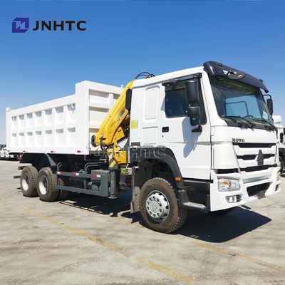 Sinotruk Howo 6x4 371hp camiones de descarga con grúa 10 toneladas Singapur camión montado grúa telescópica
