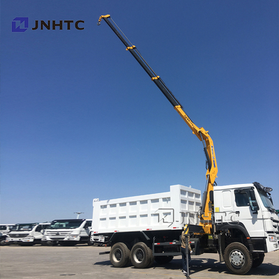Sinotruk Howo 6x4 371hp camiones de descarga con grúa 10 toneladas Singapur camión montado grúa telescópica