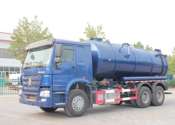 camión de la limpieza de las aguas residuales de 20CBM LHD 336HP con la bomba de vacío ahorradora de tiempo
