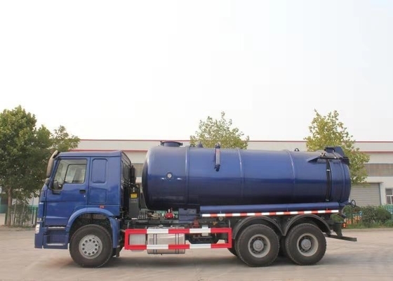 camión de la limpieza de las aguas residuales de 20CBM LHD 336HP con la bomba de vacío ahorradora de tiempo
