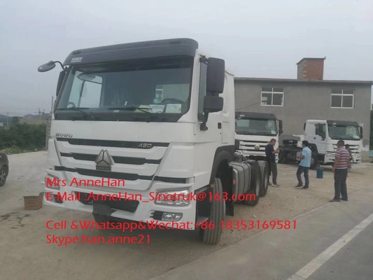 el camión 6x4 10 del tractor de 420hp Sinotruk Howo7 rueda la cabina HW76 para la remolque 50T