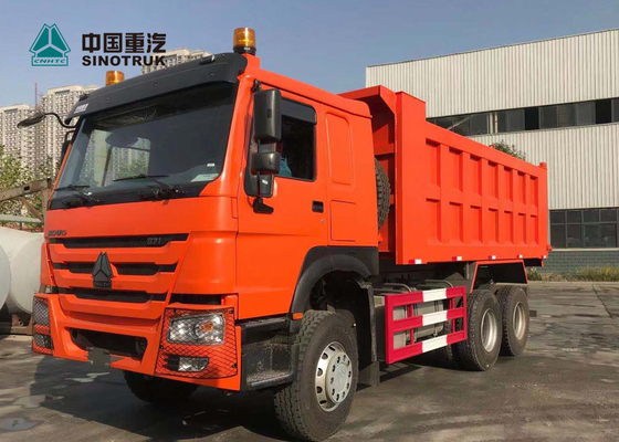 Camión volquete resistente anaranjado de 6x4 371hp 20M3 con 10 neumáticos