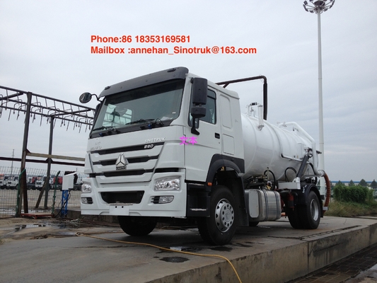 El camión 10000L-15000L 4X2 6 de la succión de las aguas residuales de SINOTRUK HOWO rueda los camiones de la basura líquida
