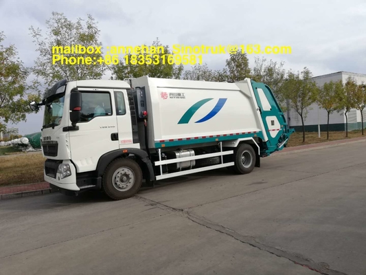 impulsión Euro2 de la mano izquierda del camión 290hp 336hp de la recolección de basura de 4x2 12m3 Sinotruk Howo7