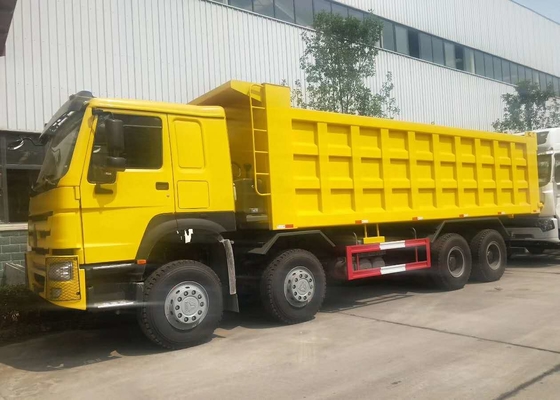 Camión volquete resistente de HOWO 8x4, color del amarillo del camión de volquete de LHD Sinotruk