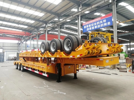 remolque resistente de Lowboy de los remolques/3 árboles de la cama baja 100T semi en la suspensión mecánica