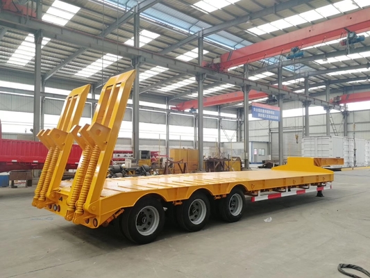remolque resistente de Lowboy de los remolques/3 árboles de la cama baja 100T semi en la suspensión mecánica