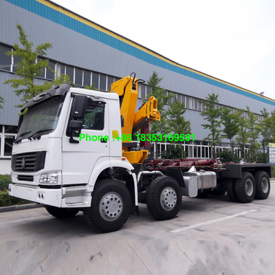 grúa montada camión de Sinotruk Howo7 de la caja del cargo de 10T 6500m m