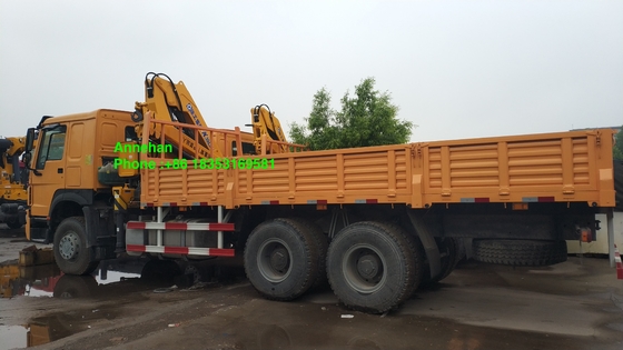 grúa montada camión de Sinotruk Howo7 de la caja del cargo de 10T 6500m m