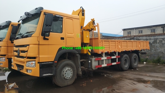 grúa montada camión de Sinotruk Howo7 de la caja del cargo de 10T 6500m m