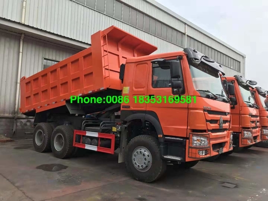 Camión volquete anaranjado de Zz3257n3847a 20M3 Howo A7