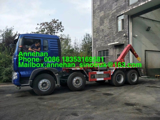 Camión del compresor de la basura de Sinotruk Howo7 6x4 Euro2 del brazo de gancho