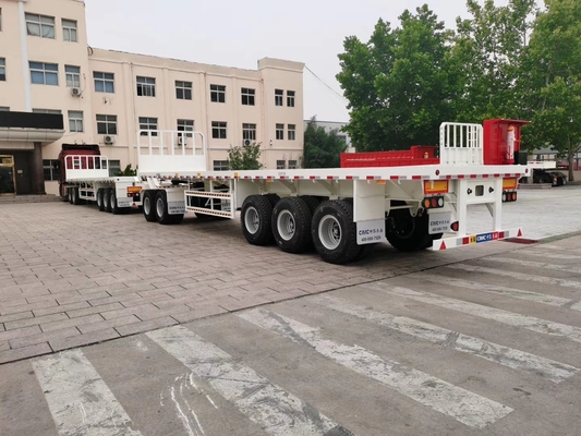 Q235 remolques resistentes de la cama baja del acero 100T semi en la suspensión mecánica