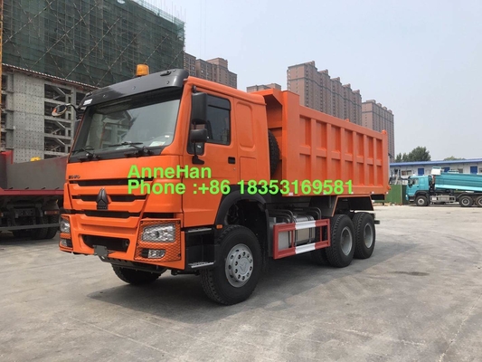 Camión volquete resistente anaranjado de 6x4 371hp 20M3 con 10 neumáticos