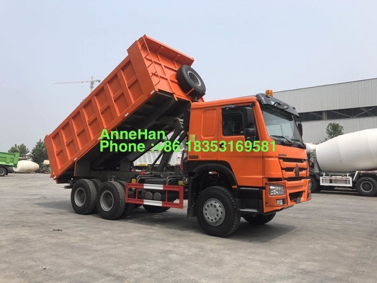 Camión volquete resistente anaranjado de 6x4 371hp 20M3 con 10 neumáticos