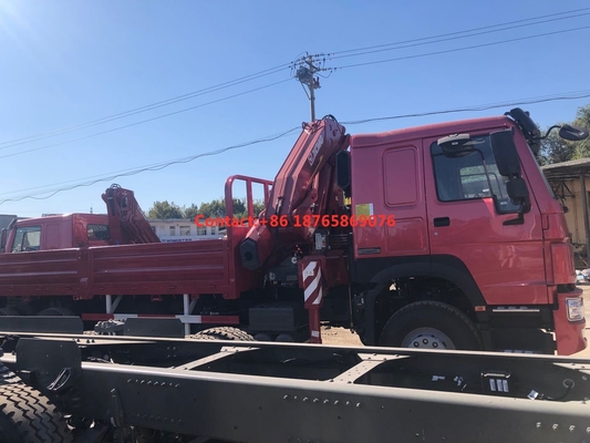 el camión pesado 12T del cargo de 450hp 6*4 que se resumía el auge montó la grúa