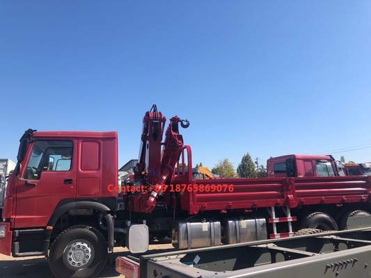 el camión pesado 12T del cargo de 450hp 6*4 que se resumía el auge montó la grúa