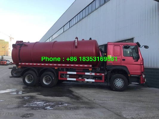 camión de la succión de las aguas residuales de 95km/H 17CBM 6x4 con la bomba de Italia Pto