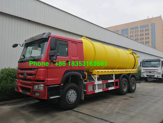 camión de la succión de las aguas residuales de 95km/H 17CBM 6x4 con la bomba de Italia Pto