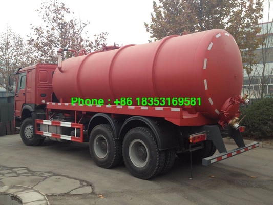 camión de la succión de las aguas residuales de 95km/H 17CBM 6x4 con la bomba de Italia Pto