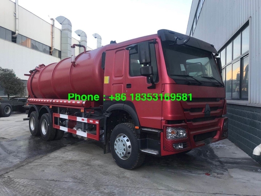 camión de la succión de las aguas residuales de 95km/H 17CBM 6x4 con la bomba de Italia Pto