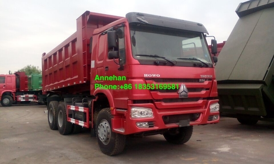 Howo rojo 7 ruedas 20M3 40T del camión volquete 10 de Sinotruk Howo 6x4