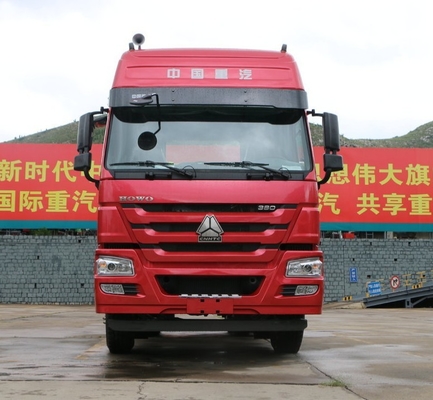 Camión rojo 10 Wheeler Tractor Truck del motor de Sinotruk Howo 6x4 semi
