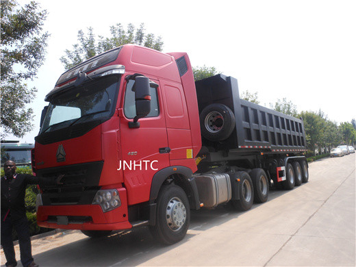 Tri camión hidráulico de Axle Rear Tipping Dump Trailer con el cilindro hidráulico de Hyva